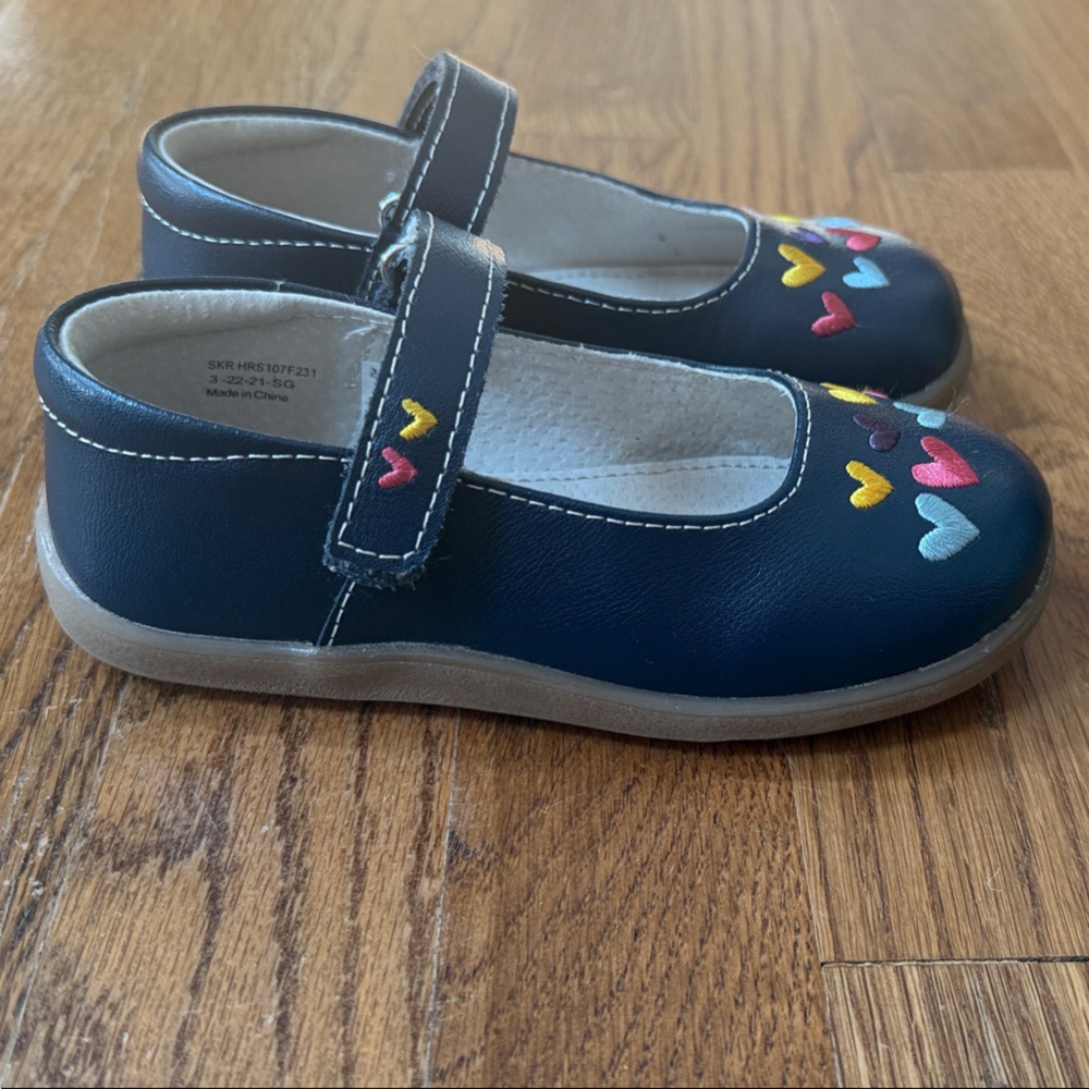 See Kai Run Girls Heart Embellished Mary Jane Shoes - Navy - Picture 4 of 6